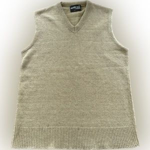 Vintage studio one by campus tan knit sweater vest made in USA medium